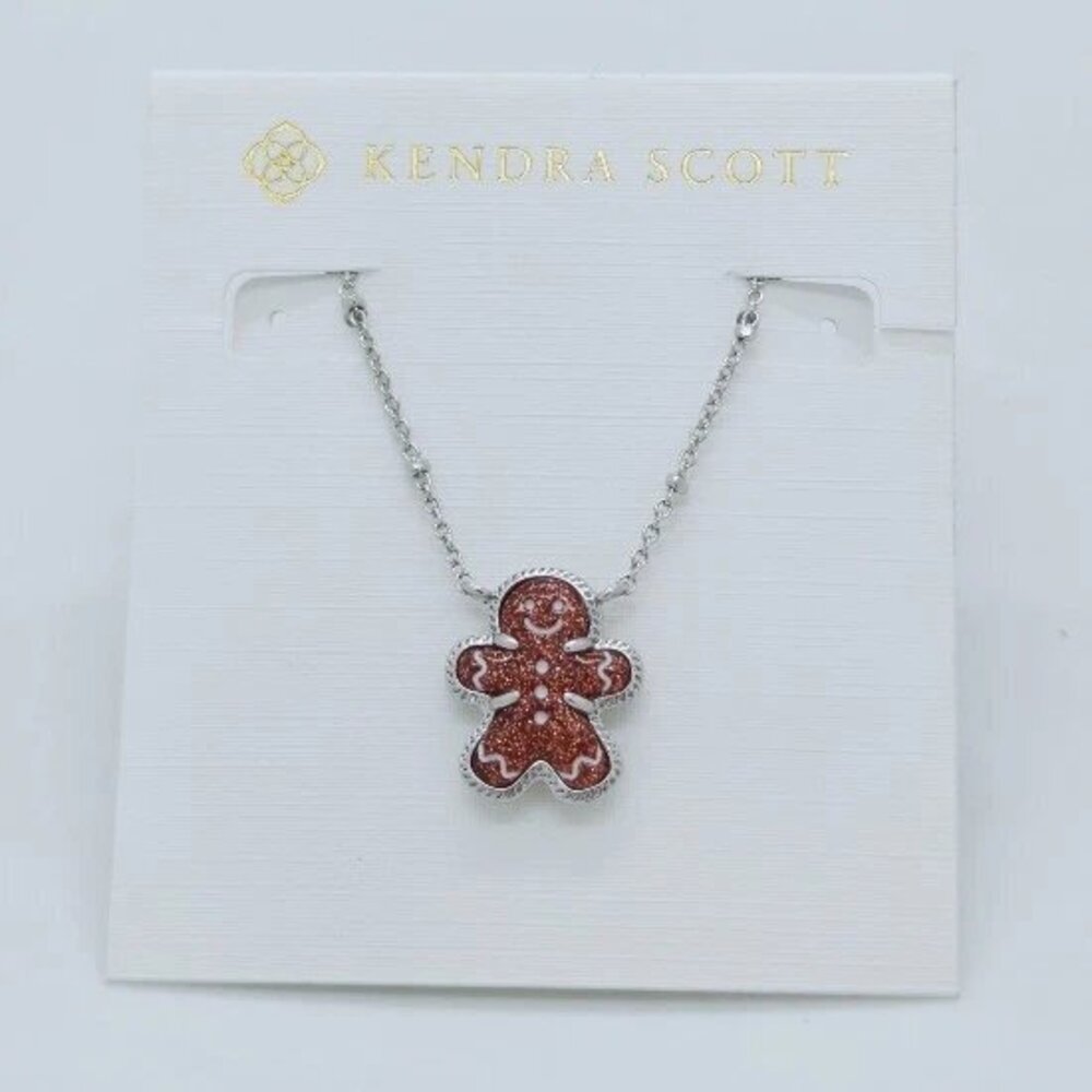 Kendra Scott Gingerbread Silver Short Pendant Necklace